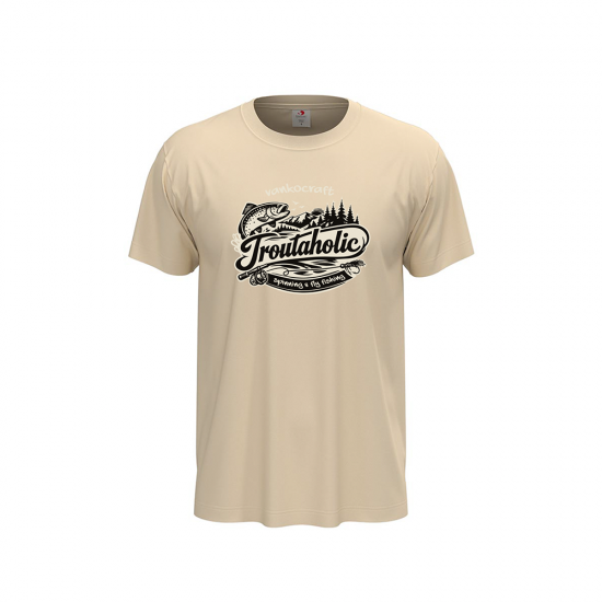 Тениска Troutaholic Spinning & Fly Fishing Sand Тениска Troutaholic Spinning & Fly Fishing Sand