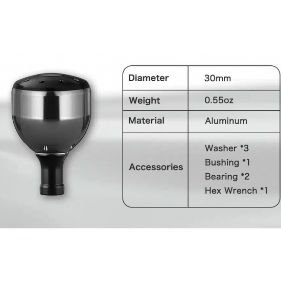 Gomexus Power Knob 30mm Ръкохватка (ноб) за дръжка за макари Shimano, Daiwa, Penn и други
