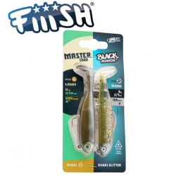 Fiiish Mix Pack 8g - Master Shad Khaki 100 mm + Black Minnow Khaki Glitter 105 mm Комплект силиконови примамки