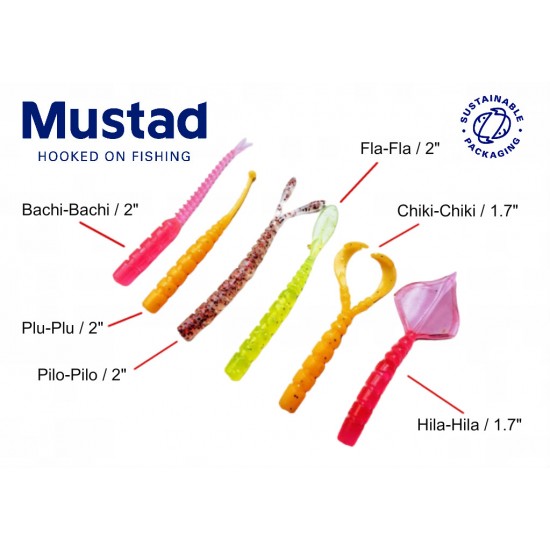 Mustad Aji Worm Hila-Hila 4.3cm Силиконова примамка Mustad Aji Worm Hila-Hila 4.3cm Силиконова примамка