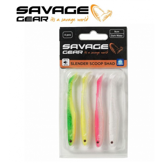 SG Slender Scoop Shad 11cm 7g Clear Water Mix 4pcs