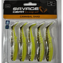 Savage Gear Cannibal Shad 8cm 5pcs Комплект силиконови примамки Savage Gear Cannibal Shad 8cm 5pcs Комплект силиконови примамки