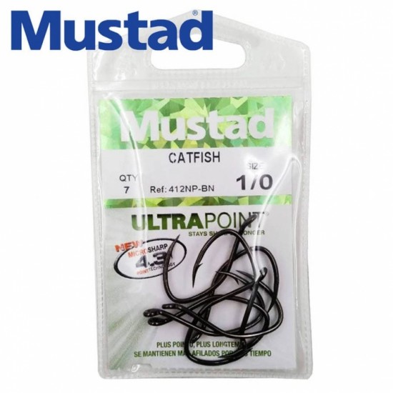 Mustad Ultra NP Single Catfish 412NP-BN Куки