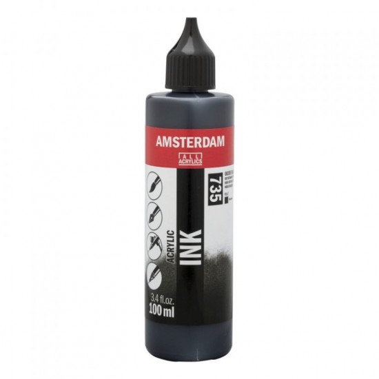 Акрилен Туш с Пипета Amsterdam Оксидно Черно 100 ml Акрилен Туш с Пипета Amsterdam Оксидно Черно 100 ml